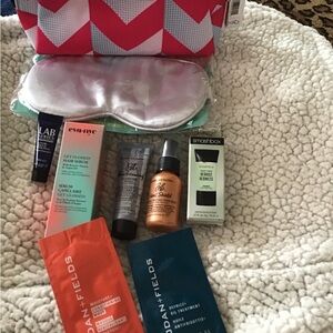 Clinique Makeup Set with Pink and White Bag